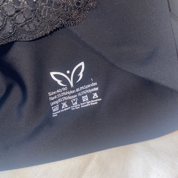 NEW Bra Goddess Plus Size 38 C 40 D Black Lace front bra -no hooks - smooth back - Picture 7 of 7